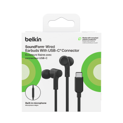 Belkin Słuchawki przewodowe douszne USB-C czarne