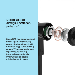 Belkin Słuchawki przewodowe douszne USB-C czarne