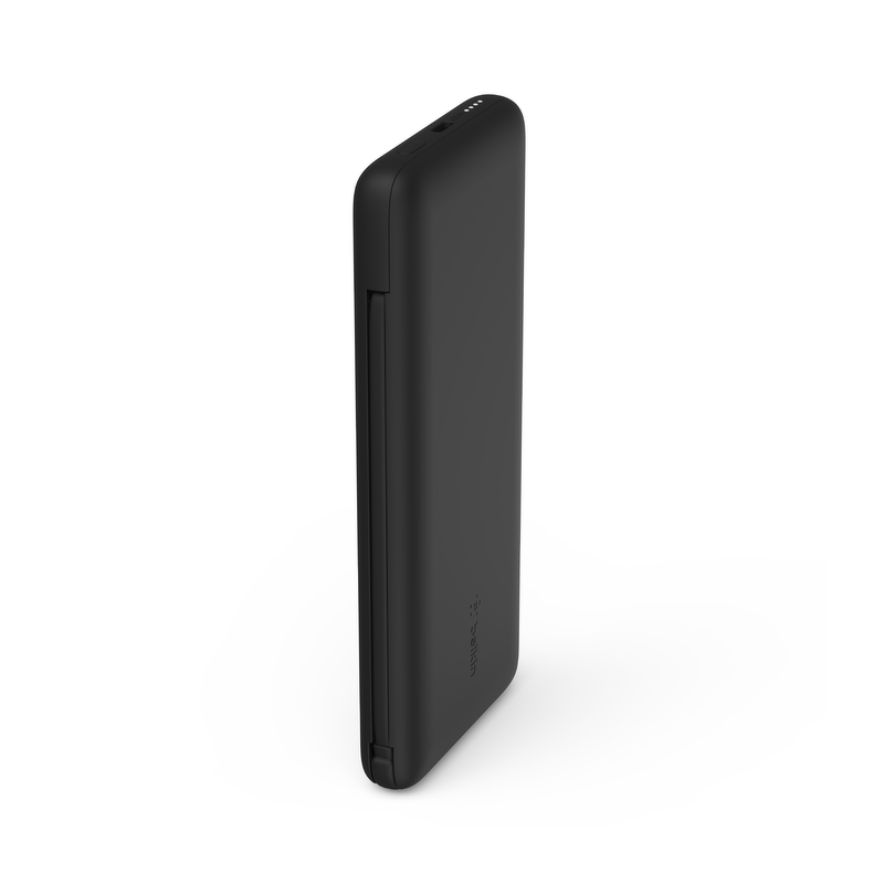 Belkin Powerbank 10 000 mAh, 23W, wbudowane kable USB-C i Lightning, czarny