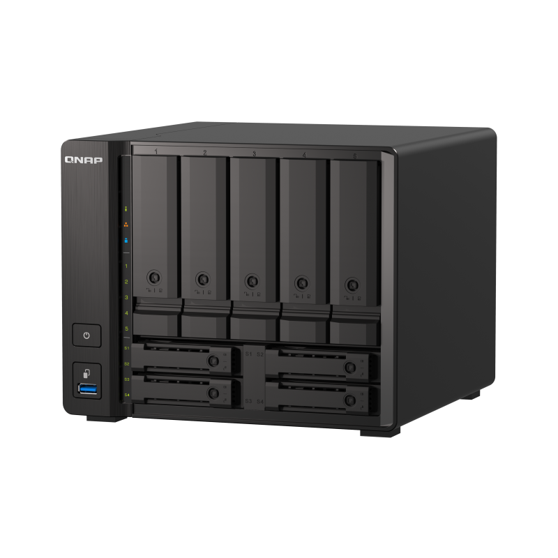 QNAP TS-h973AX-32G | 9-zatokowy serwer NAS (5x 3,5" 4x 2,5"), AMD Ryzen, 32GB RAM, 1x10GBase-T Tower