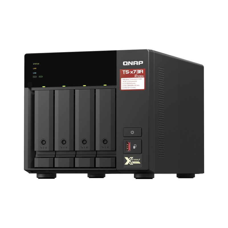 QNAP TS-473A-8G | 4-zatokowy serwer NAS, AMD Ryzen, 8GB RAM, 2x 2,5GbE RJ-45, Tower
