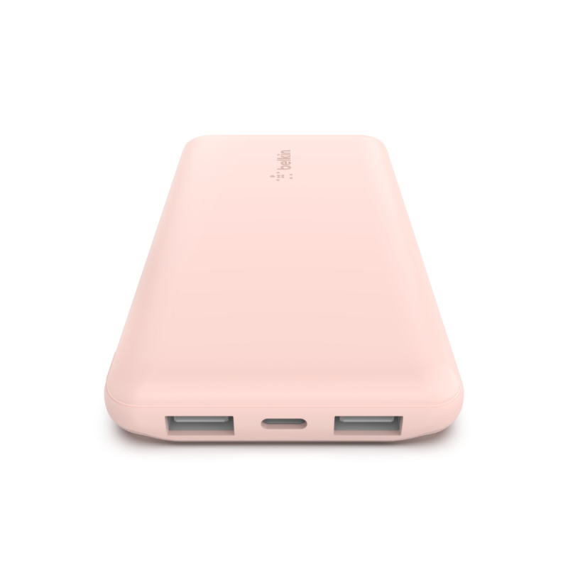 Belkin Powerbank 10 000 mAh, 2x USB-A, USB-C 15W, różowy