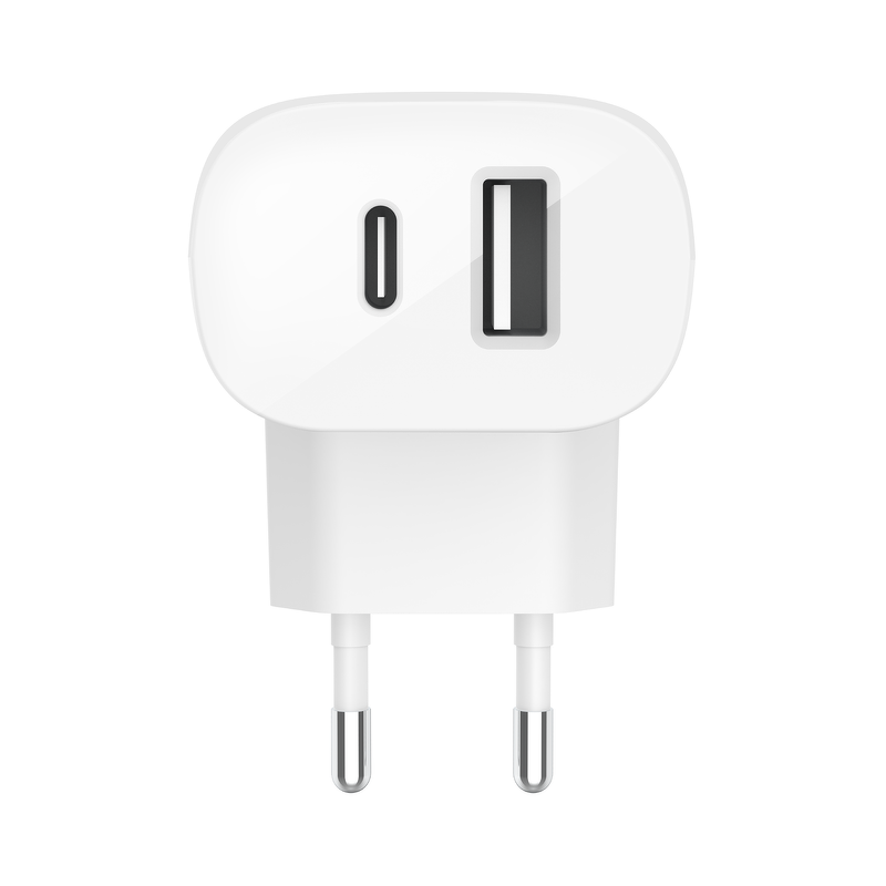 Belkin Belkin Ładowarka USB-C 25W, USB-A 12 W, 37W, kątowa, biała