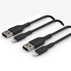 Belkin Kable USB-A na Lightning, zestaw 2 szt., 1m, czarny