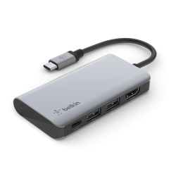 Belkin Hub USB-C, 2xUSB-A, HDMI 4K, USB-C PD 100W