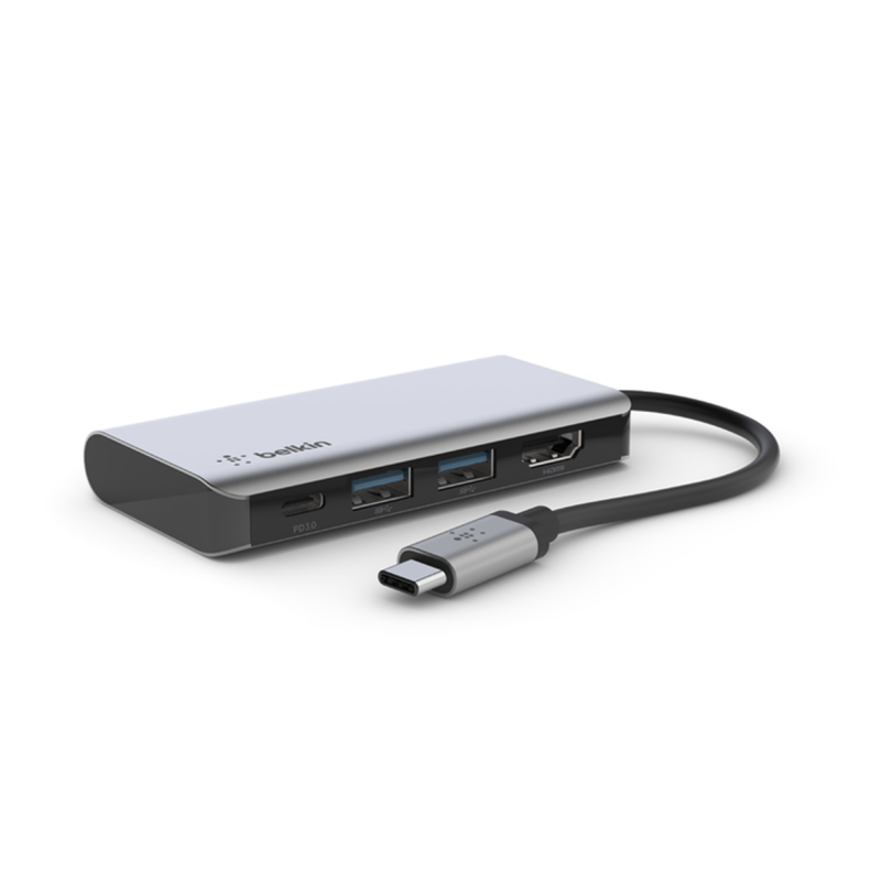 Belkin Hub USB-C, 2xUSB-A, HDMI 4K, USB-C PD 100W
