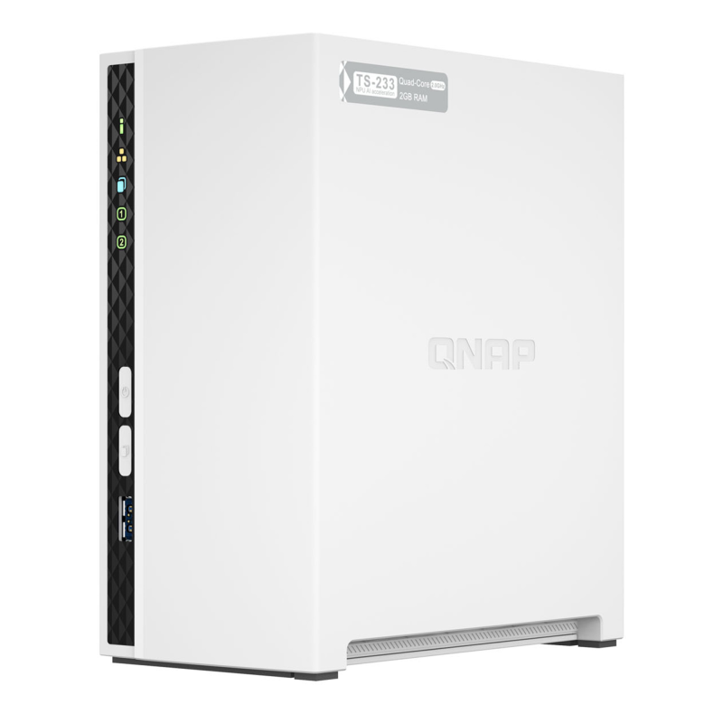 QNAP TS-233 | 2-zatokowy serwer NAS, ARM, 2GB RAM, 1x 2,5GbE RJ-45, Tower