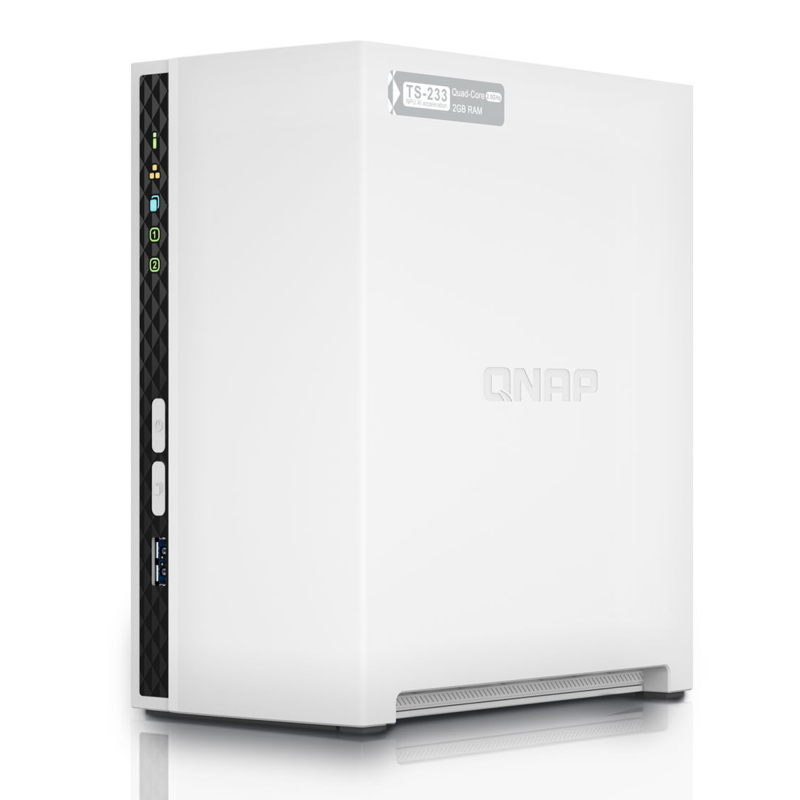 QNAP TS-233 | 2-zatokowy serwer NAS, ARM, 2GB RAM, 1x 2,5GbE RJ-45, Tower