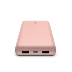 Belkin Powerbank 20 000 mAh, 2x USB-A, USB-C 15W, różowy