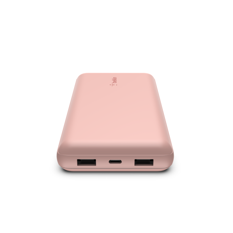 Belkin Powerbank 20 000 mAh, 2x USB-A, USB-C 15W, różowy