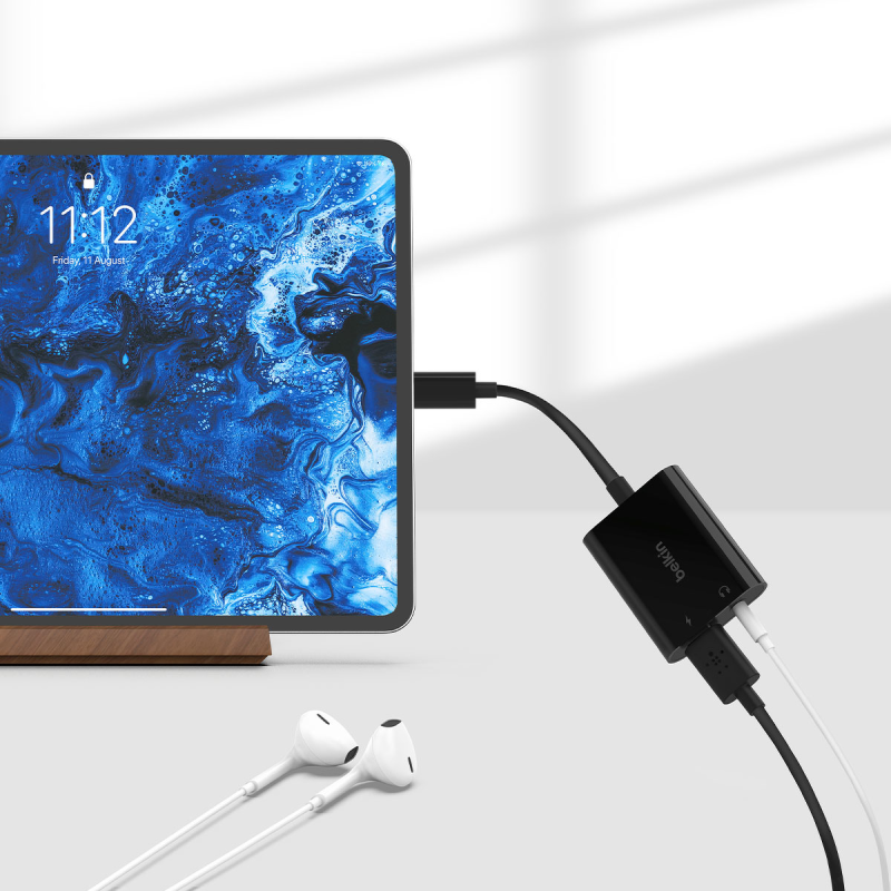 Belkin RockStar Adapter USB-C na Jack 3.5 mm, USB-C 60W, czarny