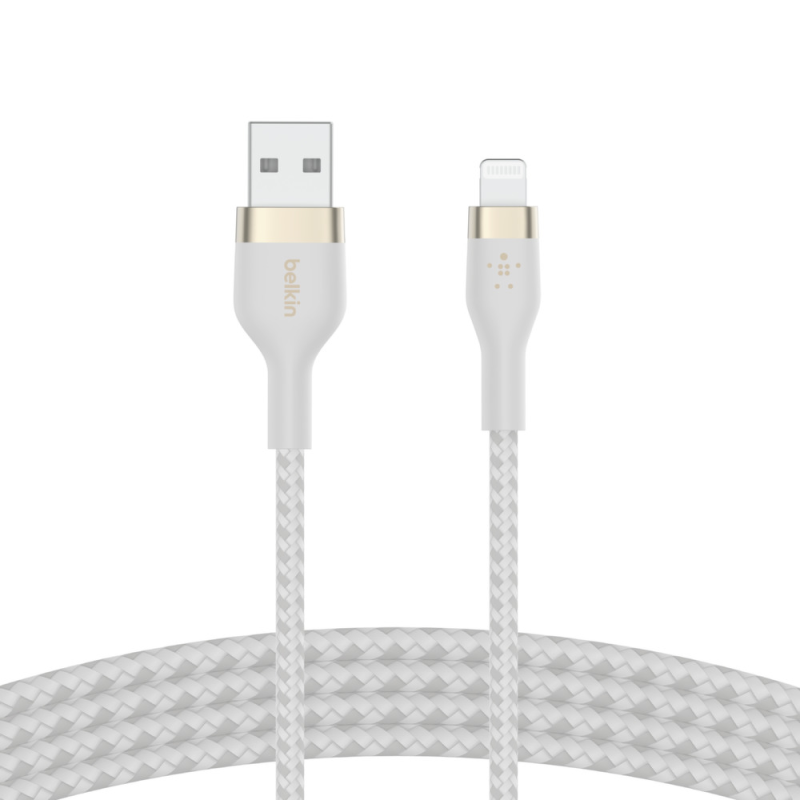 Belkin Kabel USB-A na Lightning, w oplocie, 2 m, biały