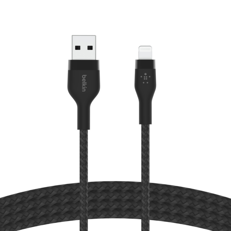 Belkin Kabel w oplocie USB-A na Lightning, 3 m, czarny