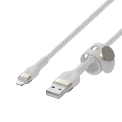 Belkin Kabel w oplocie, USB-A na Lightning, biały, 3 m