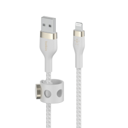 Belkin Kabel w oplocie, USB-A na Lightning, biały, 3 m