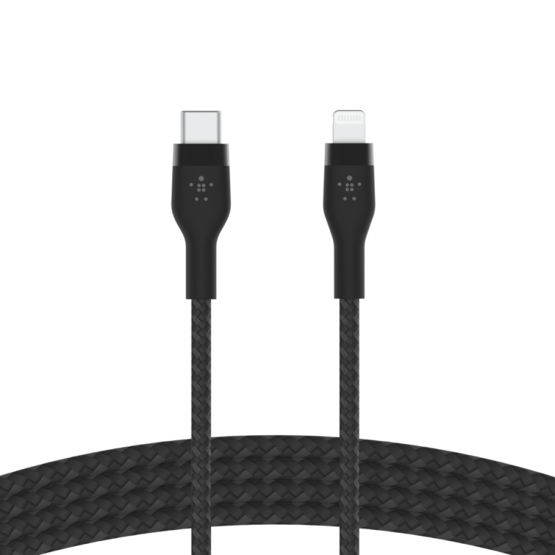 Belkin Kabel w oplocie, USB-C do Lightning, 3 m, czarny