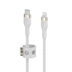 Belkin Kabel w oplocie, USB-C do Lightning, 3 m, biały