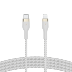 Belkin Kabel w oplocie, USB-C do Lightning, 3 m, biały