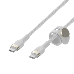 Belkin Kabel USB-C na USB-C, w oplocie, 1m, biały
