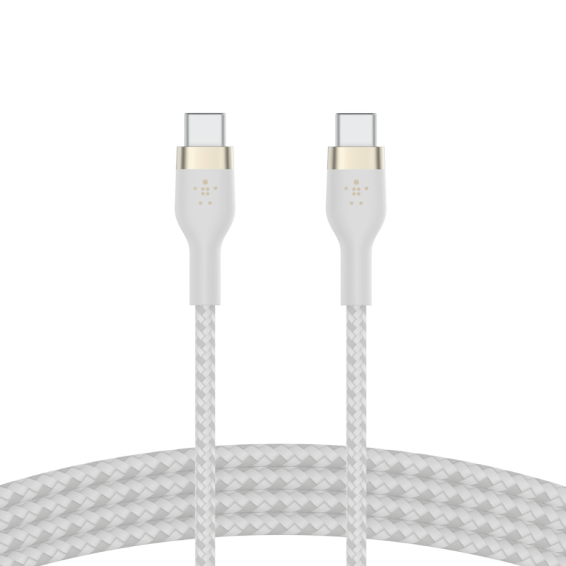 Belkin Kabel USB-C na USB-C, w oplocie, 1m, biały