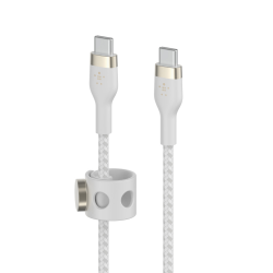 Belkin Kabel USB-C na USB-C, w oplocie, 2m, biały