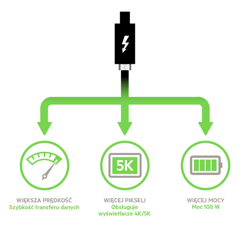 Belkin Kabel USB-C 40Gbps, Power Delivery 100W, 0,8m
