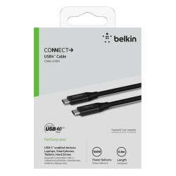 Belkin Kabel USB-C 40Gbps, Power Delivery 100W, 0,8m