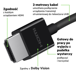 Belkin Kabel HDMI 2.1 4K 120Hz/8K 60Hz 48 Gb/s czarny 2m | PartsPC.pl