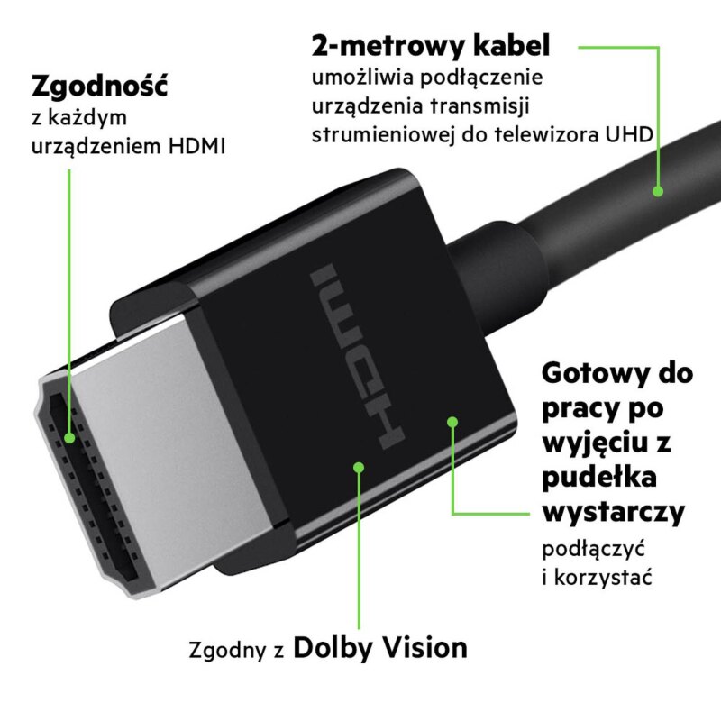 Belkin Kabel HDMI 2.1 4K 120Hz/8K 60Hz 48 Gb/s czarny 2m | PartsPC.pl