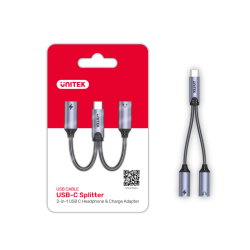 Unitek Adapter USB-C na 2 x port USB-C audio i 18W