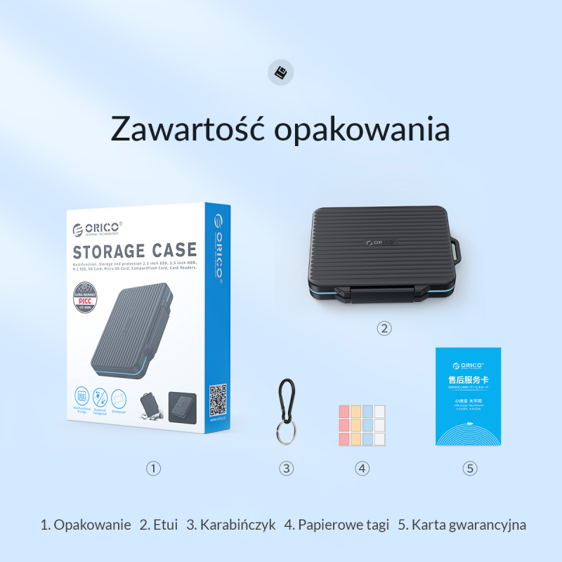 Orico Etui na karty pamięci: 6*SD, 18*microSD