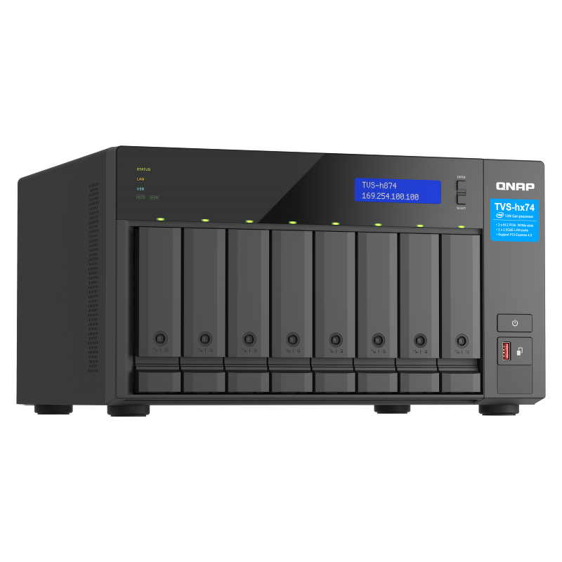 QNAP TVS-h874-i5-32G | 8-zatokowy serwer NAS, Intel Core, 32GB RAM, 2x 2,5GbE RJ-45, PCIe Gen4 Tower