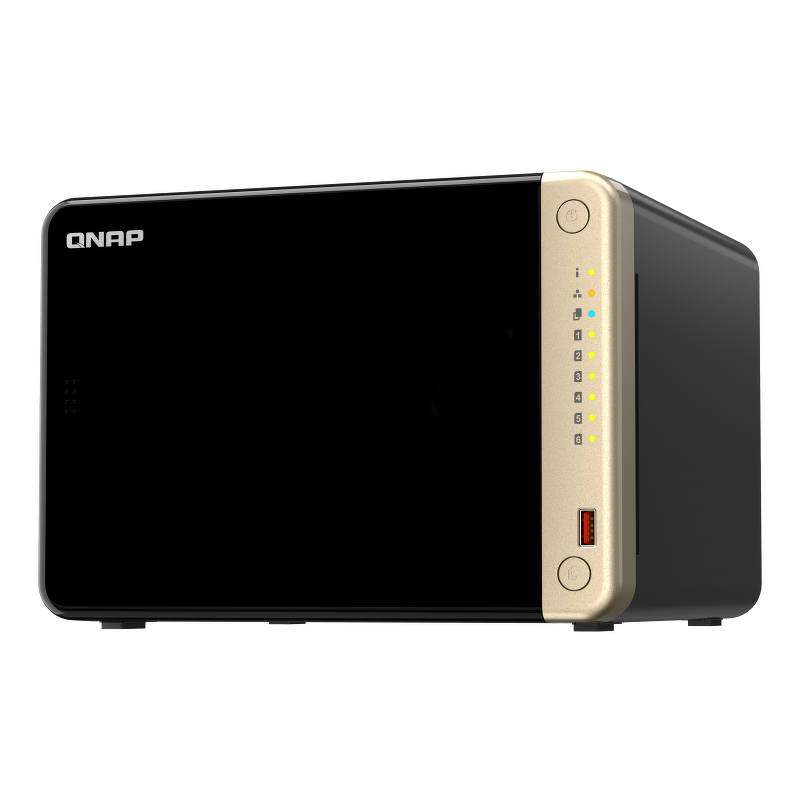 QNAP TS-664-8G | 6-zatokowy serwer NAS, Intel Celeron, 8GB RAM, 2x 2,5GbE RJ-45, Tower