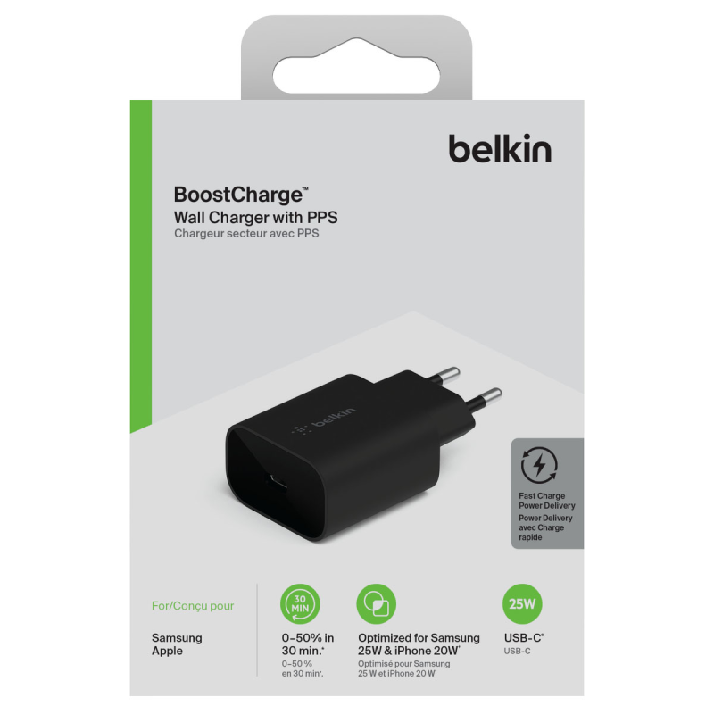 Belkin Ładowarka USB-C 25W PD PPS, sieciowa, czarna