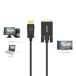 Unitek Adapter DisplayPort na VGA, kabel 1,8m