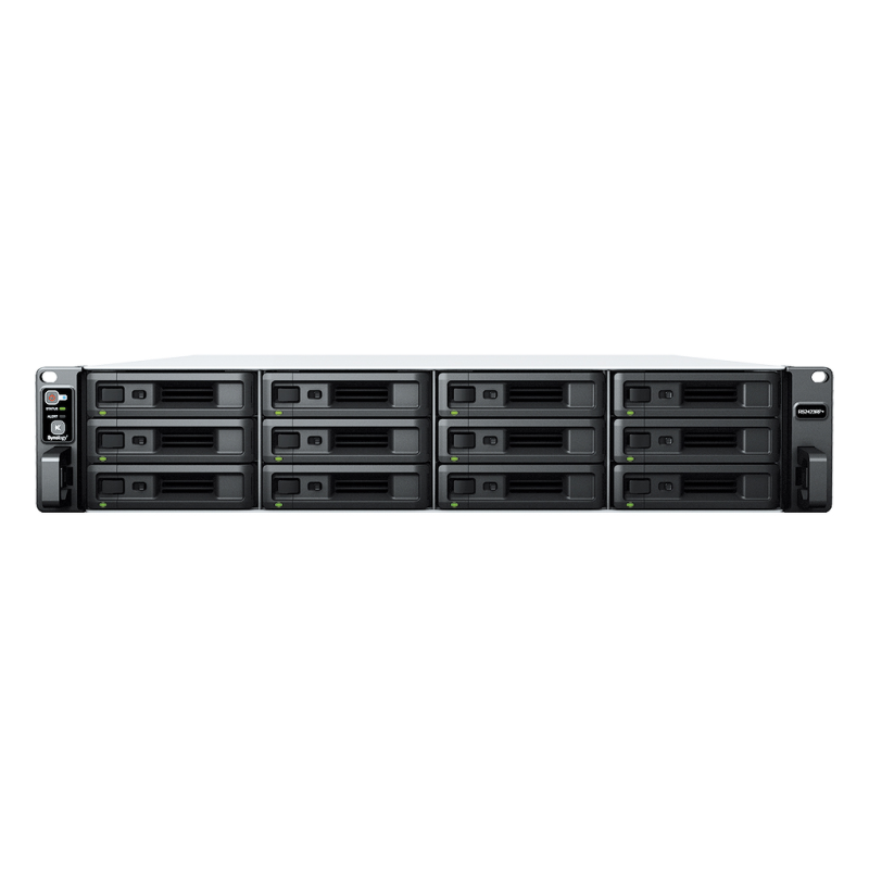 Synology RS2423RP+ | 12-zatokowy serwer NAS, AMD Ryzen, 8GB RAM, 2x 1GbE, 1x 10GbE RJ-45, RP RACK 2U