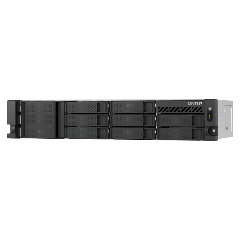 QNAP TS-855eU-RP-8G | 8-zatokowy płytki serwer NAS, Intel Atom, 8GB RAM, 2x 2,5GbE RJ-45, RP, RACK