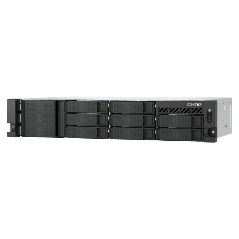 QNAP TS-855eU-RP-8G | 8-zatokowy płytki serwer NAS, Intel Atom, 8GB RAM, 2x 2,5GbE RJ-45, RP, RACK
