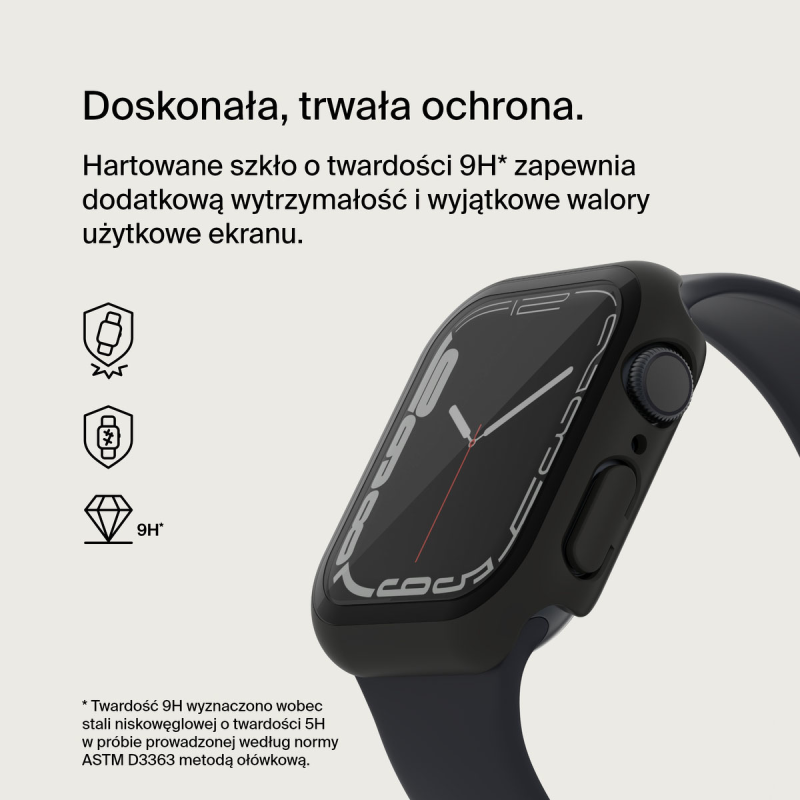 Belkin Szkło na Apple Watch 44/45mm 9/8/7/6/5/4/SE, czarne