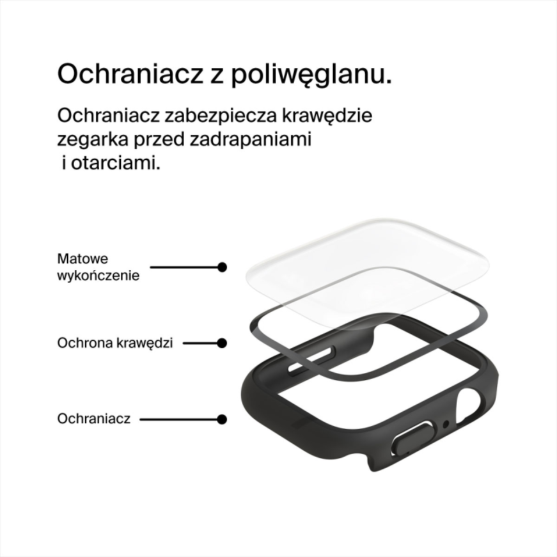 Belkin Szkło na Apple Watch 44/45mm 9/8/7/6/5/4/SE, czarne