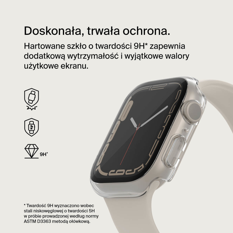 Belkin Szkło na Apple Watch 44/45mm 9/8/7/6/5/4/SE, przezroczyste