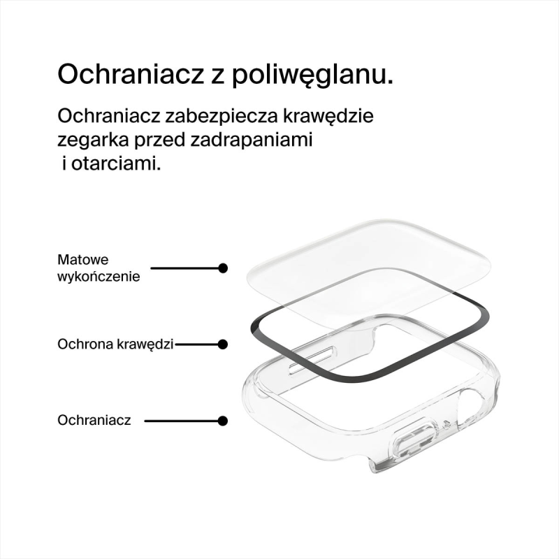 Belkin Szkło na Apple Watch 44/45mm 9/8/7/6/5/4/SE, przezroczyste