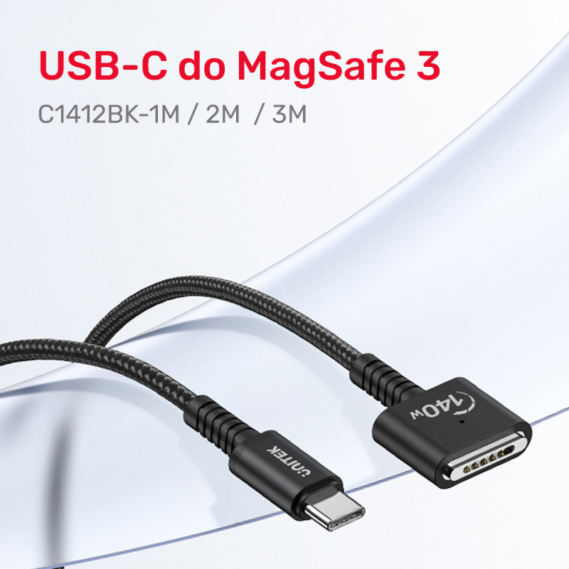 Unitek Kabel zasilający USB-C - MagSafe 3 140W 1 m