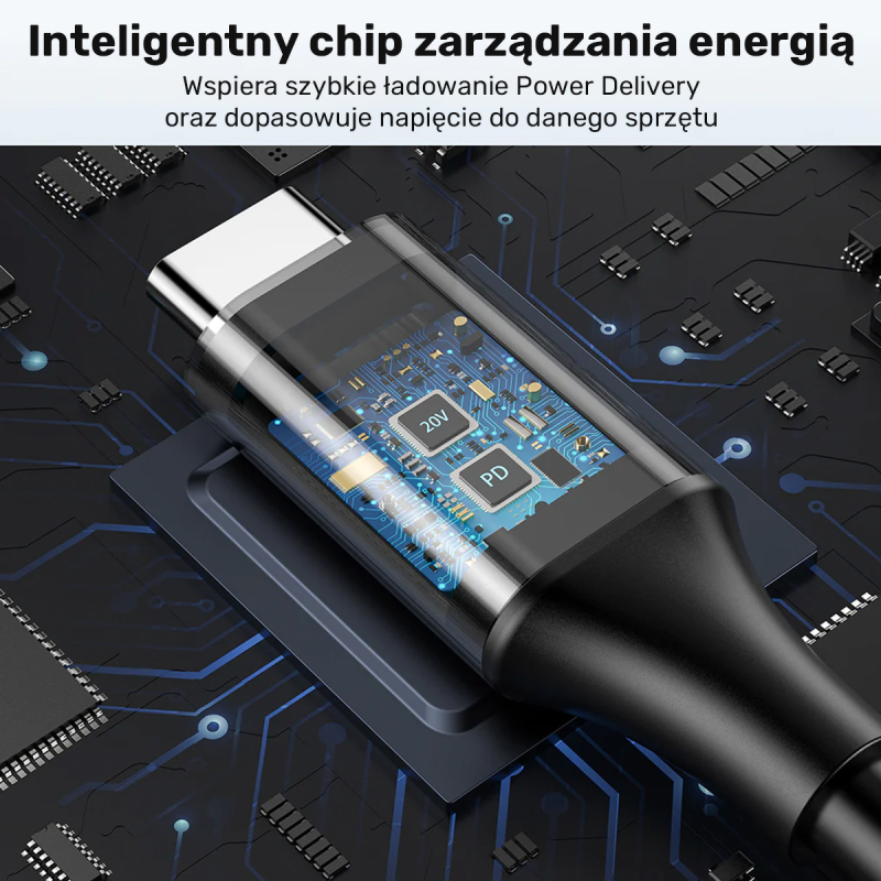 Kabel zasilający do laptopa 65W USB-C - DC5,5mm