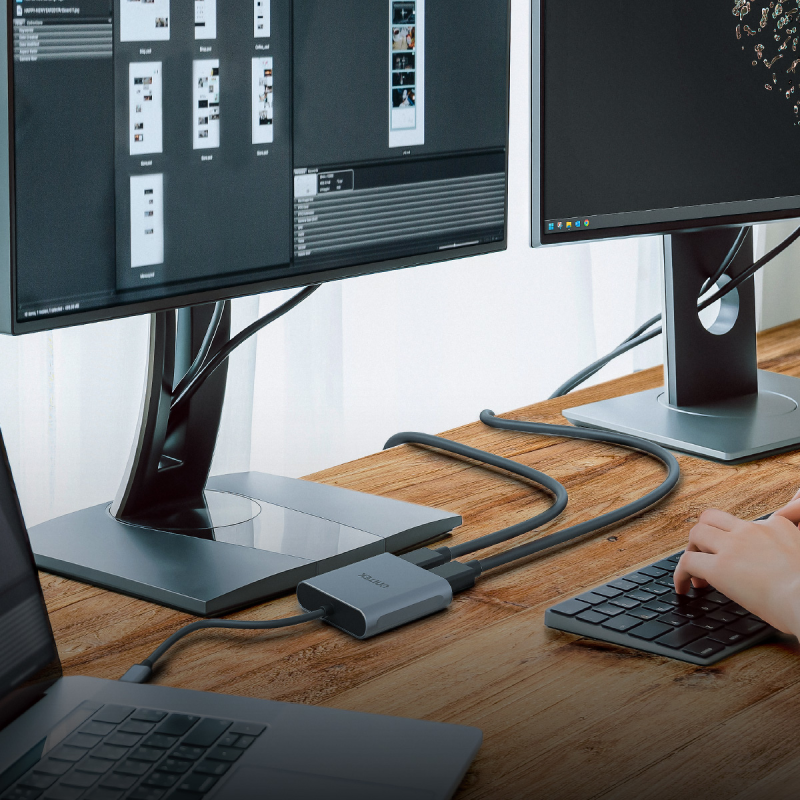 Unitek Adapter USB-C na 2x port DP 1.4 8K 60Hz