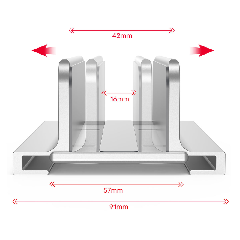 Unitek Stojak na laptopa, pionowy, aluminium