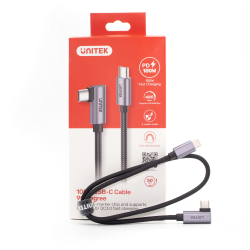 Unitek Kabel USB-C kątowy 90° PD100W 0,5m