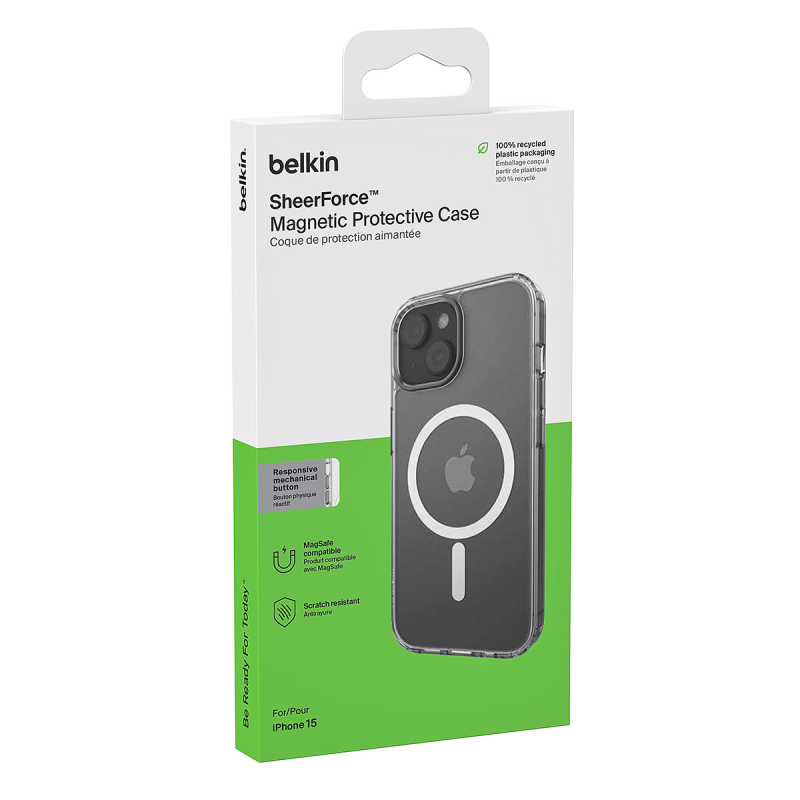 Belkin Magnetyczne etui ochronne do iPhone 15 przezroczyste