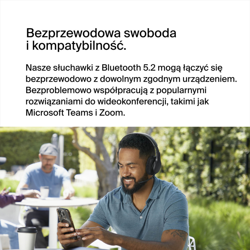 Belkin Słuchawki nauszne, bezprzewodowe, z mikrofonem, czarne