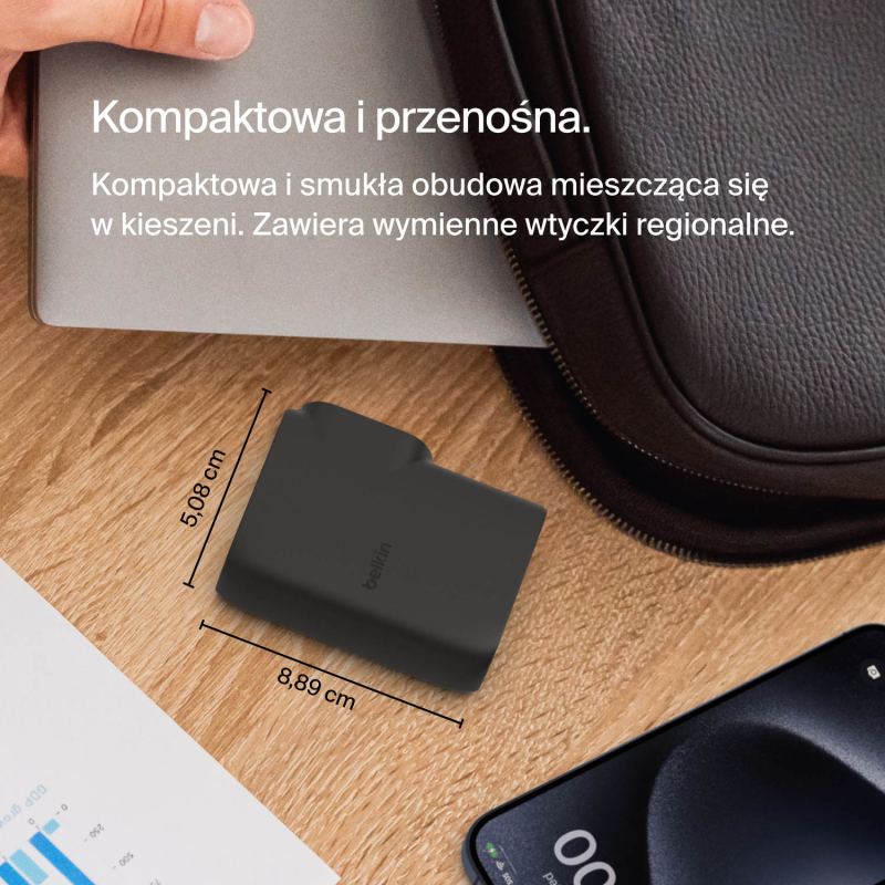 Belkin Ładowarka sieciowa 25 W 2w1, powerbank 5000 mAh, USB-A, USB-C